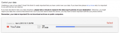 Google Takeout Fail