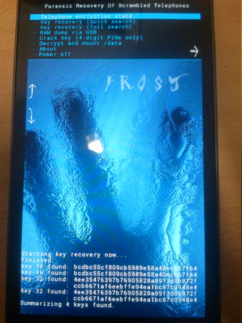 Frost - Cold Boot Attack Against Mobile Phone