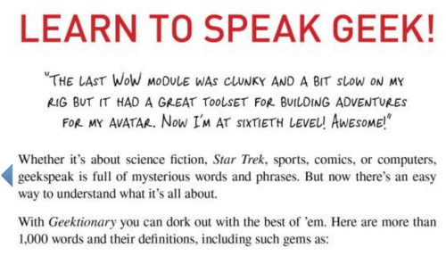 Geektionary - Back Cover