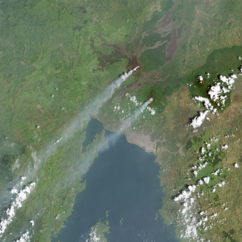 Nyiragongo and Nyamuragira Volcanoes in the Congo