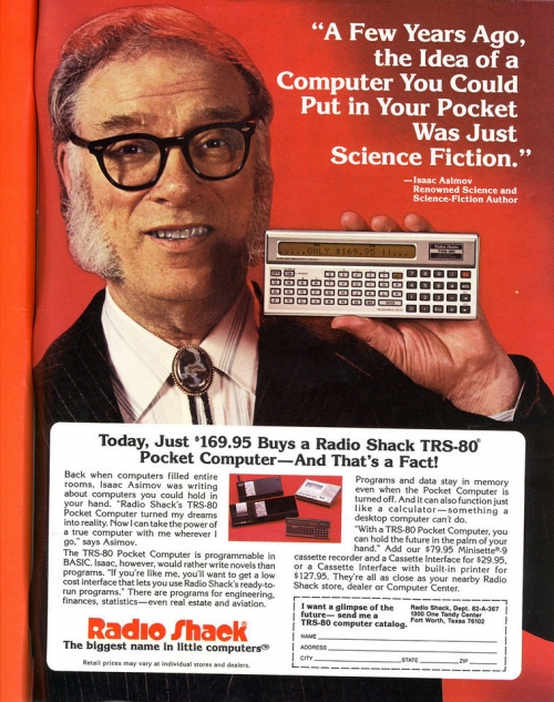 Isaac Asimov Radio Shack Ad