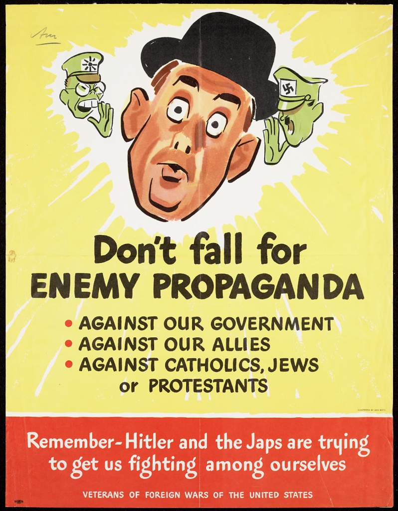 World War II Propaganda Poster - Don't Fall for Enemy Propaganda