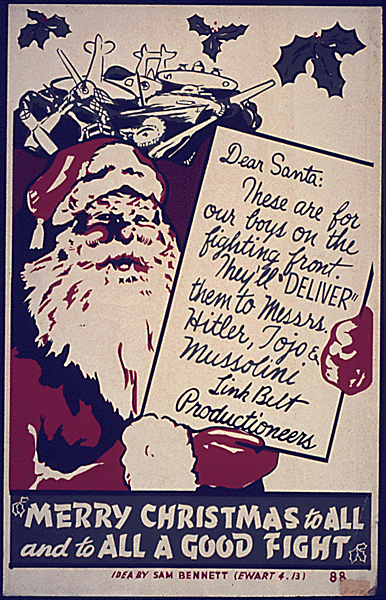 World War II Propaganda Poster - Santa Claus
