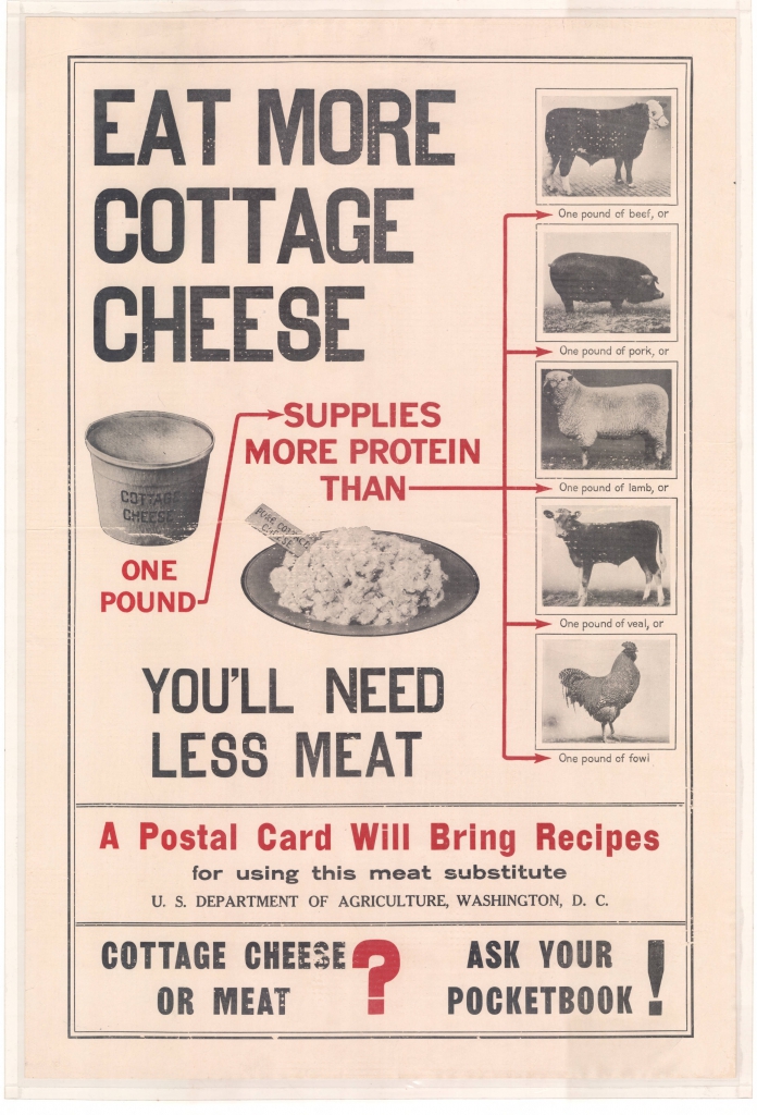 World War I Propaganda Poster - Eat More Cottage Cheese