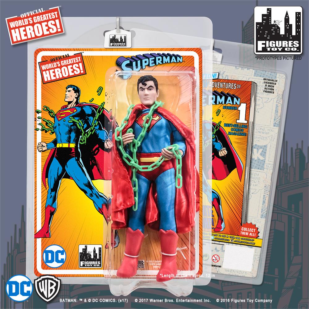 Superman With Green Kryptonite Chain Retro Action Figure - Superman Kryptonite Chain Retro Figure