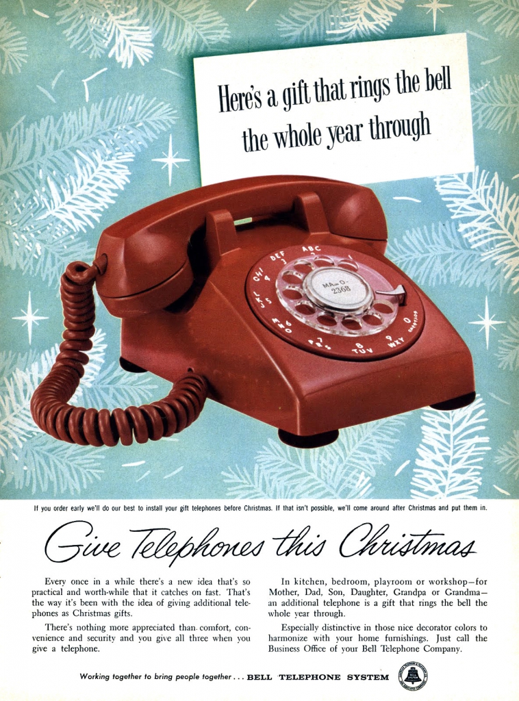 Give Telephones This Christmas (1957 Ad)
