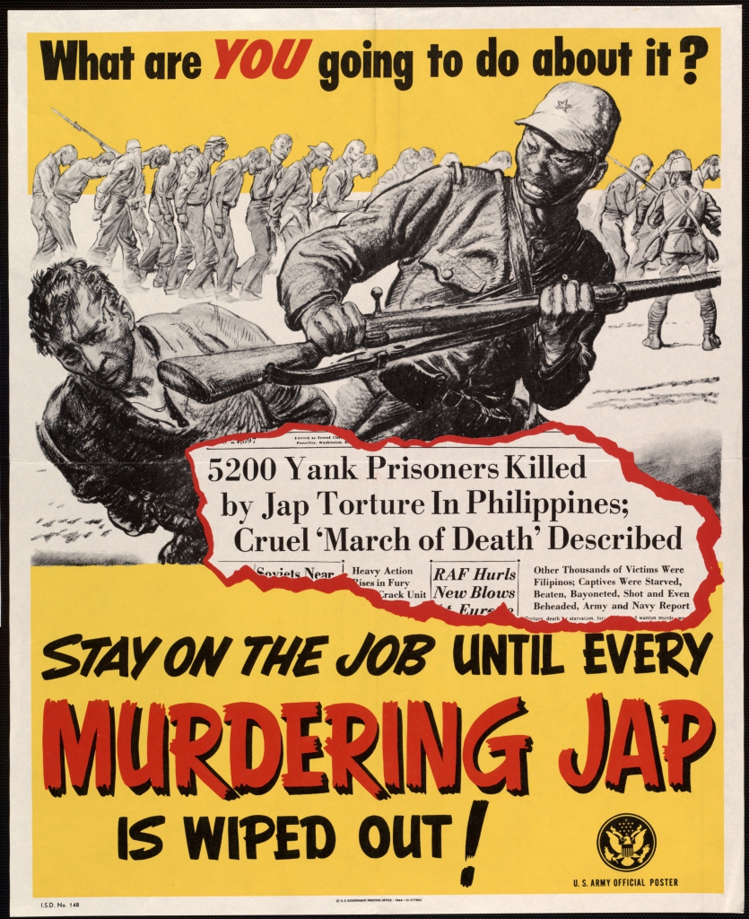 World War II Propaganda Poster: What Are You Going to Do About It? (Bataan Death March)