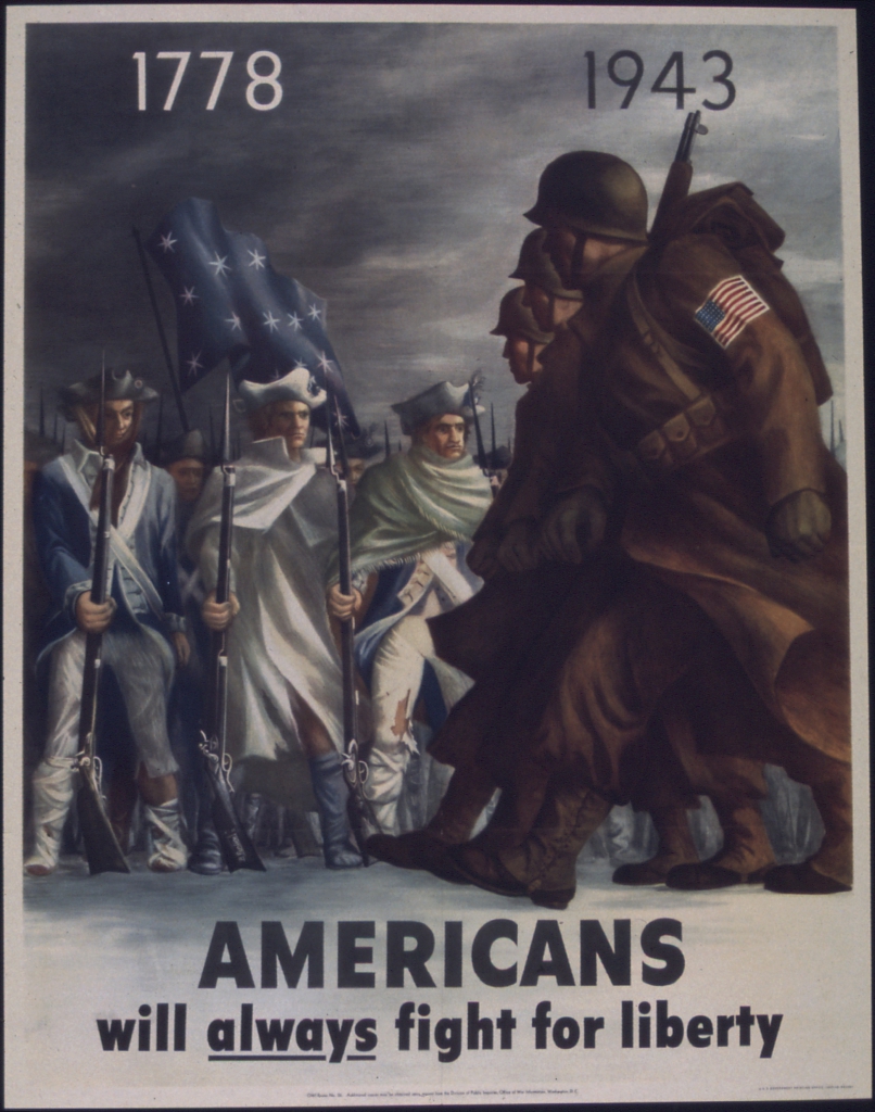 World War II Propaganda Poster - Americans Will Always Fight For Liberty
