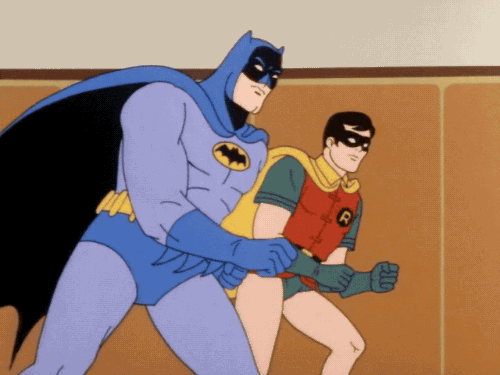 Animated GIF: Batman and Robin Running
