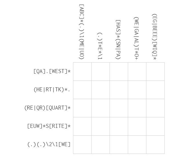 Regex Crossword