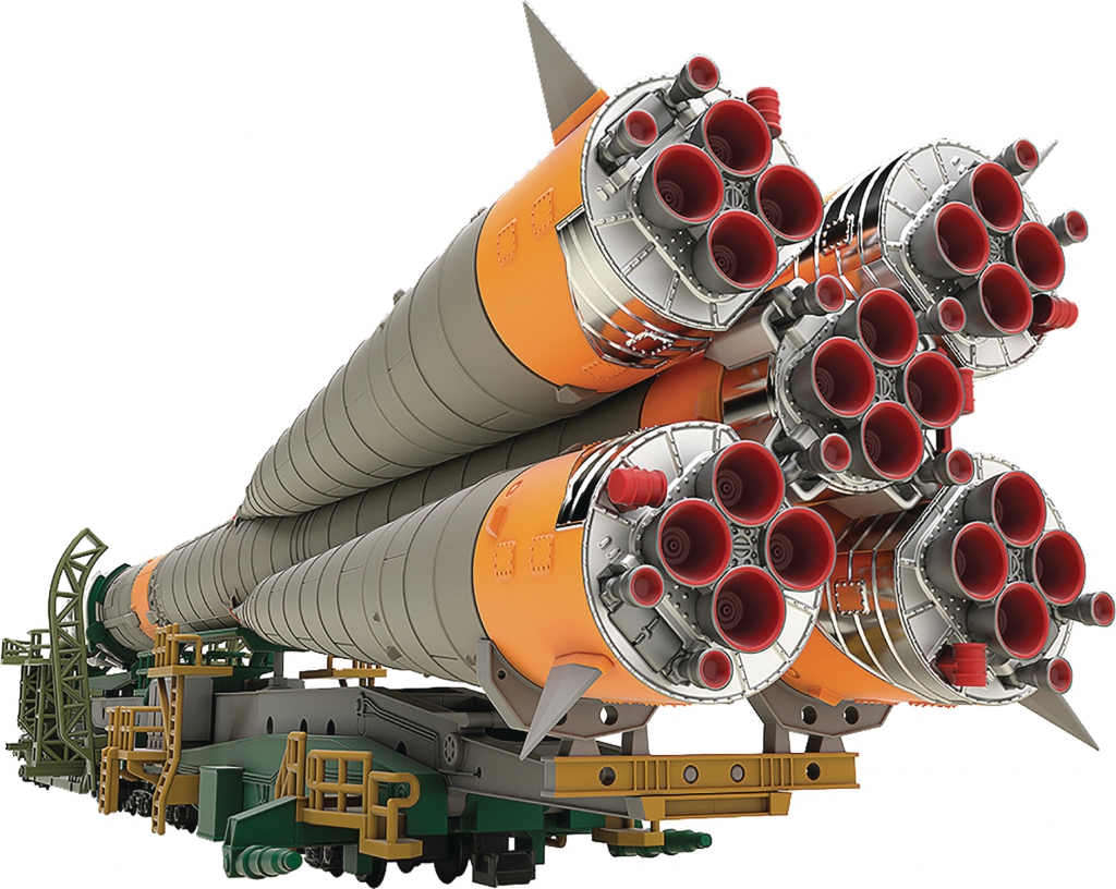 Soyuz Rocket and Transport Train 1/150 Scale Model Kit