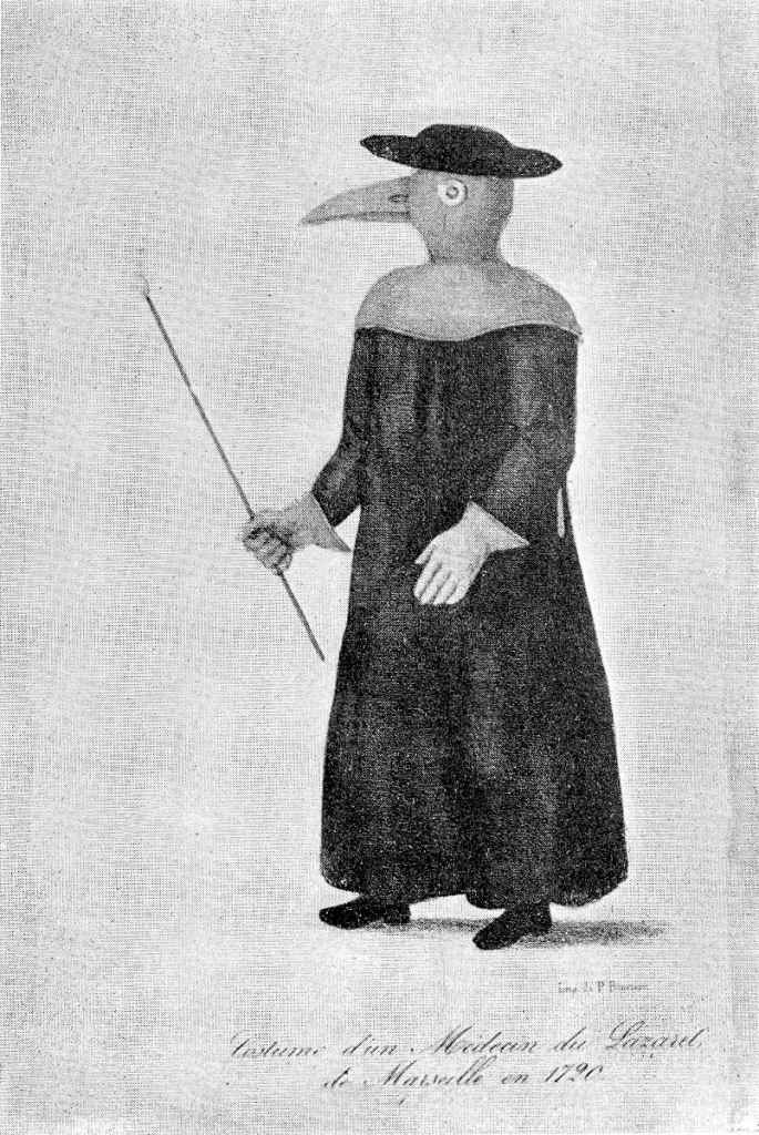 Doctor's outfit at the Lazaret de Marseille, 1720.