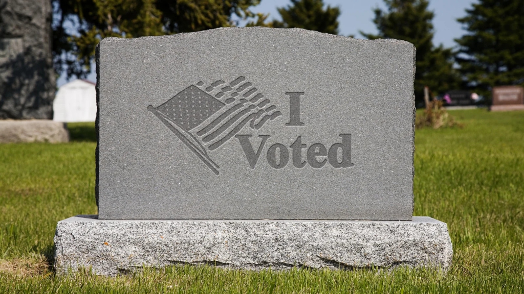 The Onion - "I Voted" Gravestone