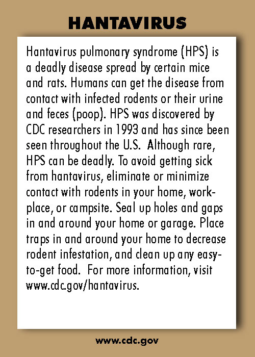 Infectious Disease Trading Cards - Series 1 - Hantavirus - Back