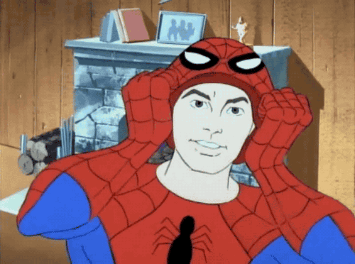 Animated GIF of Spider-Man Putting on His Mask