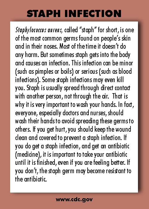 Infectious Disease Trading Cards - Series 1 - Staph Infection - Back