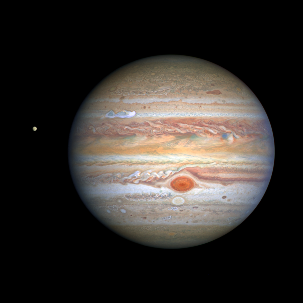 Hubble Telescope Image of Jupiter and Europa - August 25, 2020