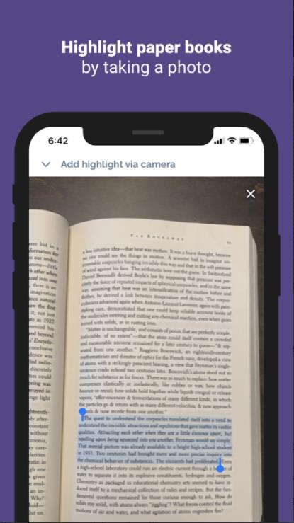 Readwise App for Android - Scanning physical book highlights