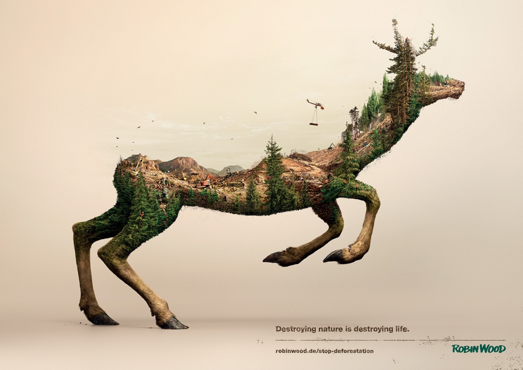 Robin WooRobin Wood Environmental Poster - Polar Beard Deforestation Poster - Deer