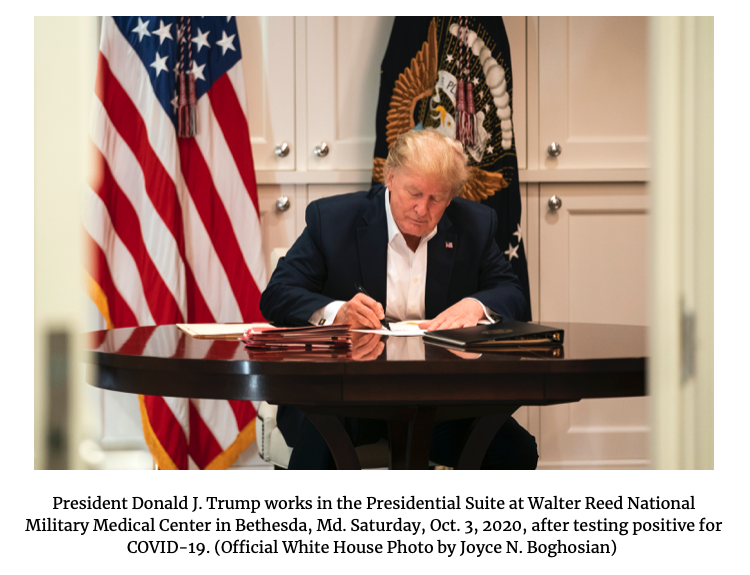 Trump Signing Document at Walter Reed Hospital