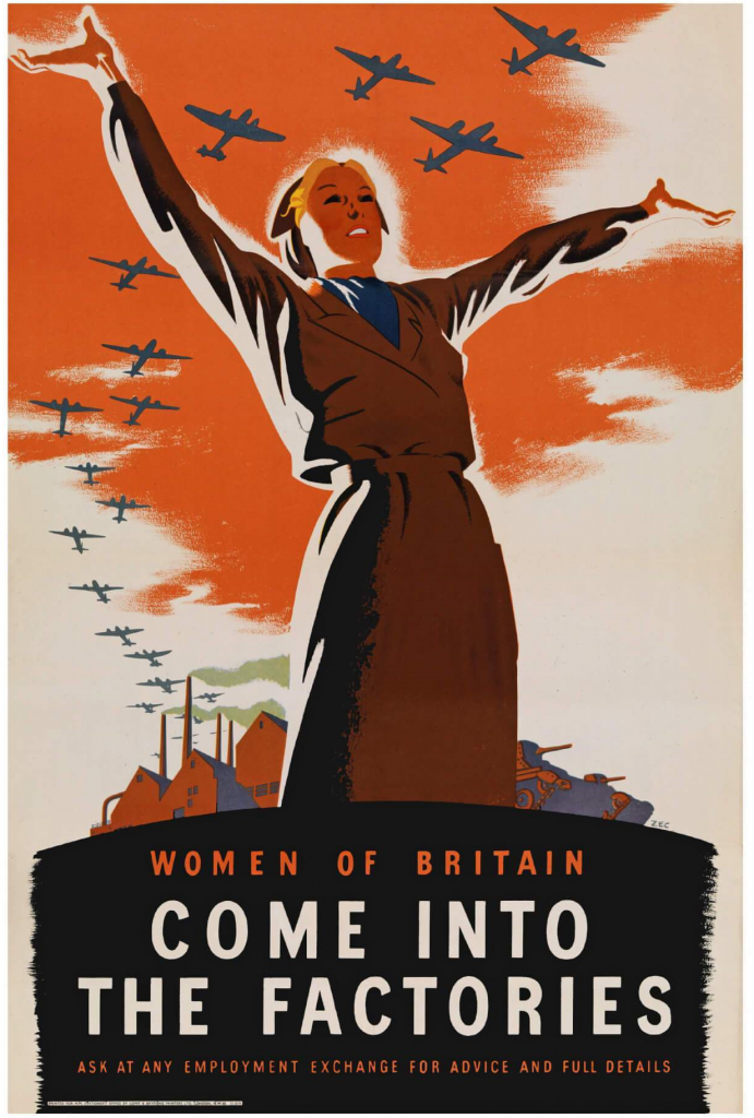 World War II Propaganda Poster - Women of Britain, Come Into The Factories