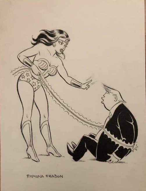 Wonder Woman vs. Trump by Ramona Fradon