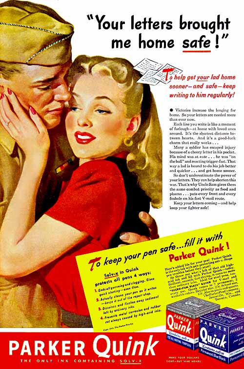 World War II Era Parker Quink Ad