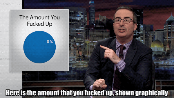 John Oliver: Here is the amount that you fucked up, shown graphically
