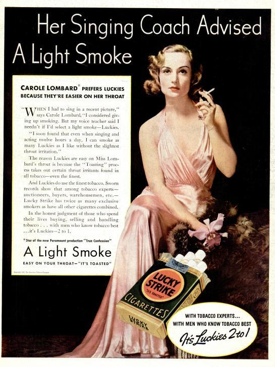 Ad: Carol Lombard Prefers Luckies