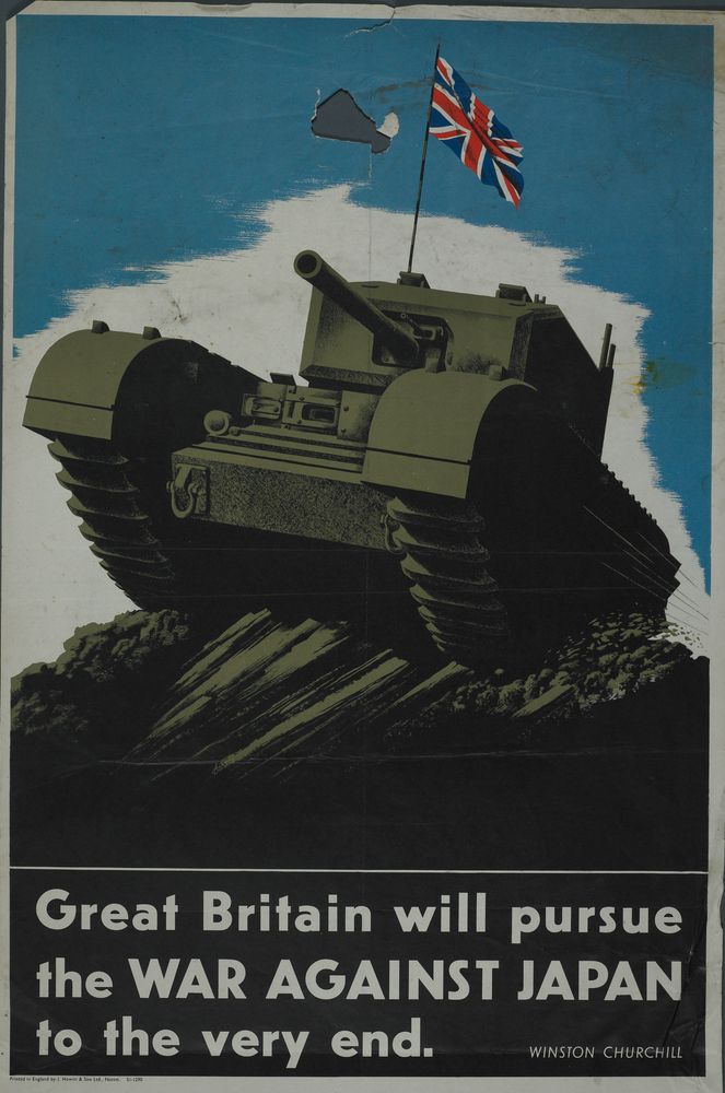 World War II Propaganda Poster - Great Britain Will Pursue the War Against Japan to the Very End