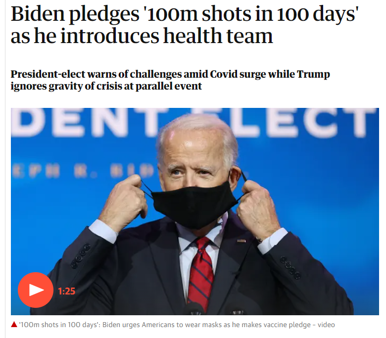 Shots Fired - Biden pledges '100m shots in 100 days'