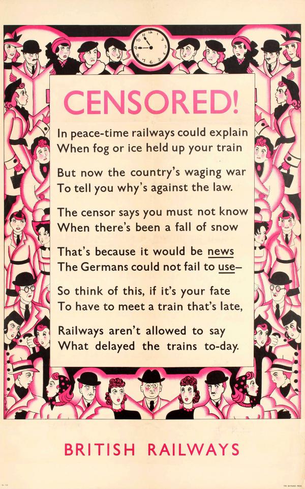 World War II British Railways Censorship Poster