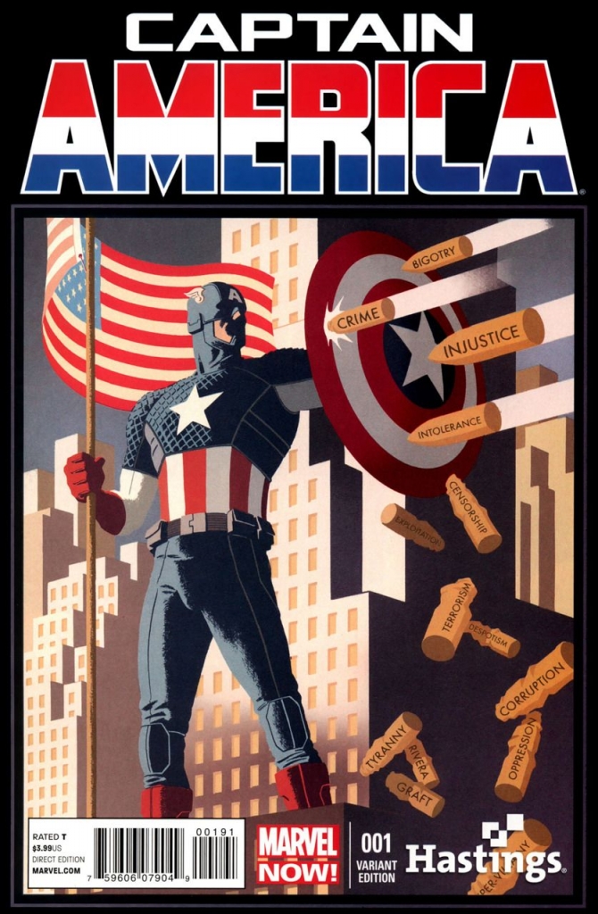 Captain America No. 1, Variant Cover by Paolo Rivera