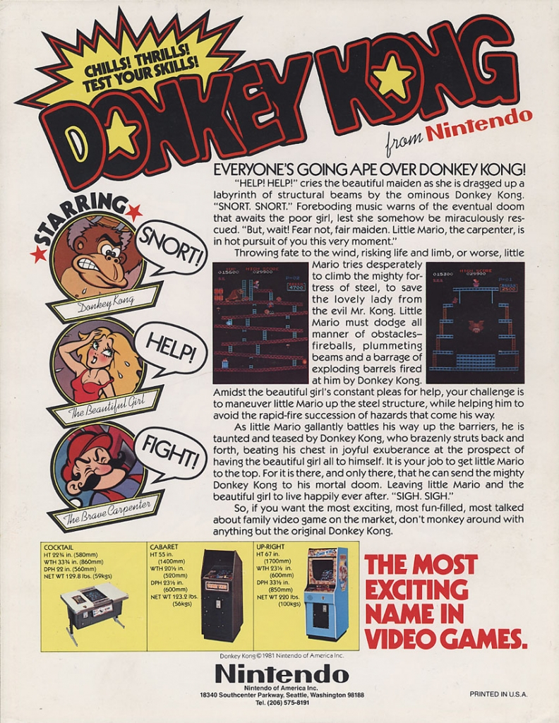 Donkey Kong Arcade Flyer, 1981