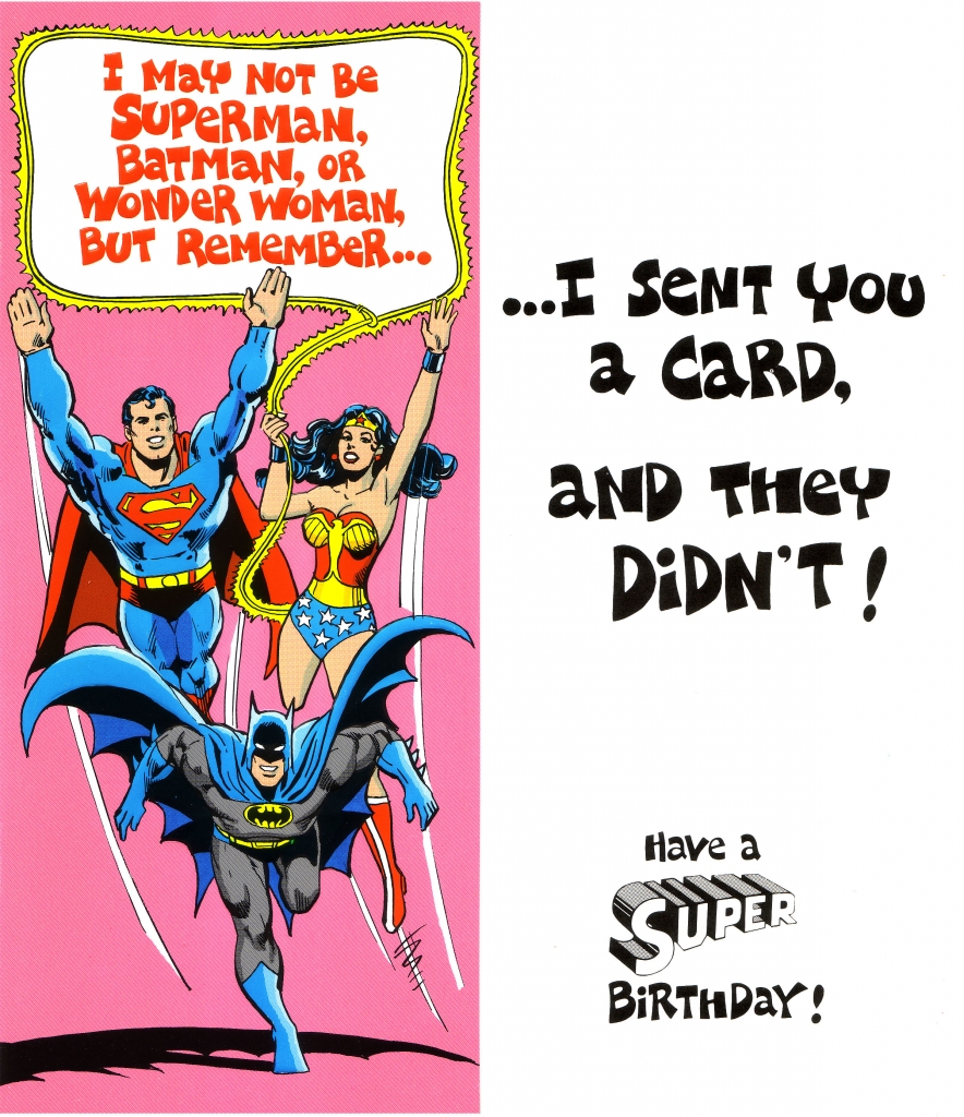 DC Comics Greeting Card - Superman, Wonder Woman and Batman