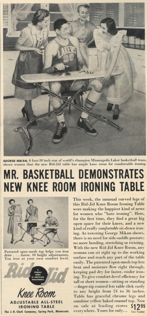 George Mikan Add for Rid Jid Ironing Table