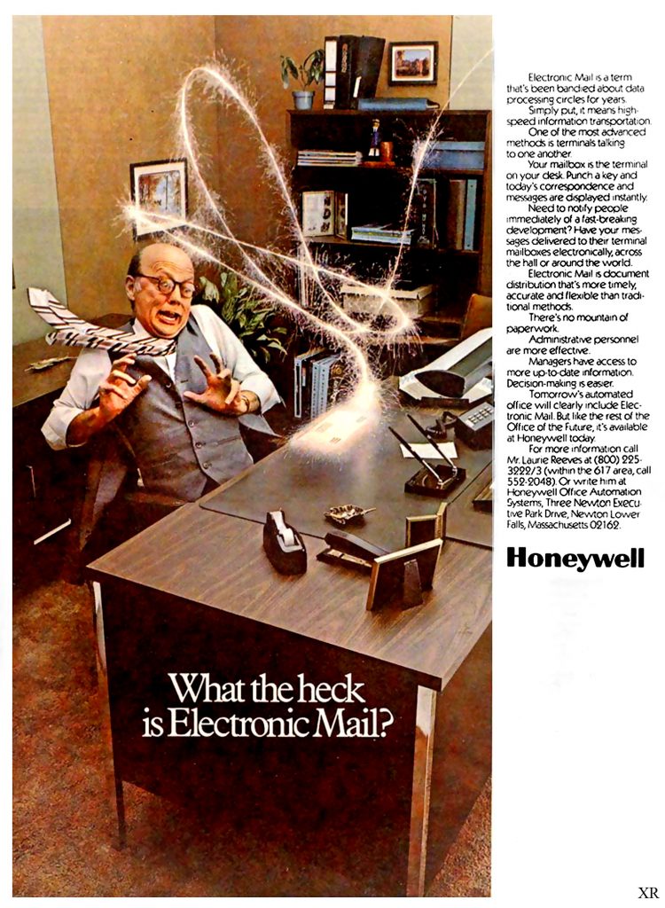 Honeywell Ad, 1977 - What The Heck Is Electronic Mail?