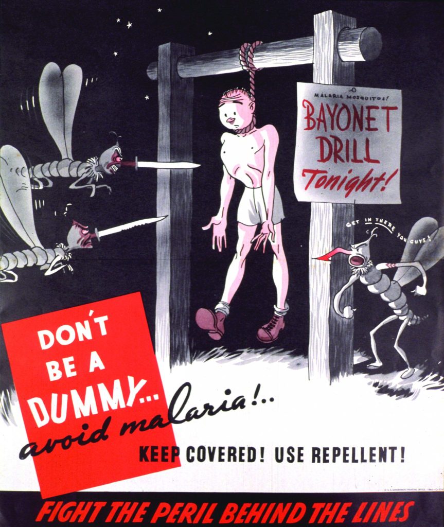 World War II Propaganda Poster--Don't Be A Dummy . . . Avoid Malaria!