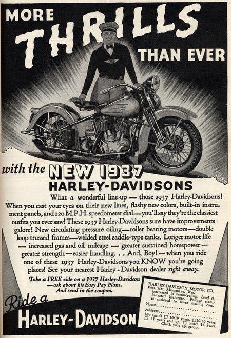 Harley Davidson Ad, 1937