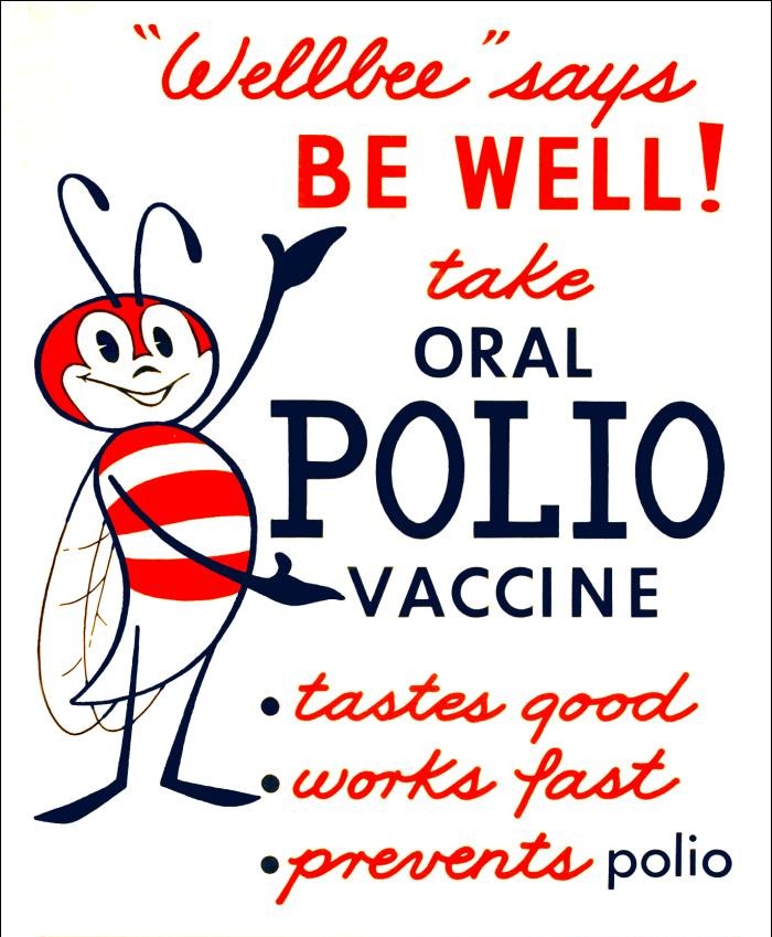 CDC Poster, 1963: Be Well! Take Oral Polio Vaccine