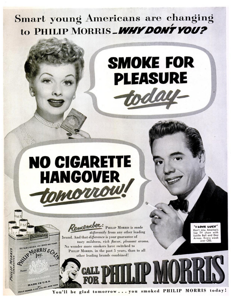 Philip Morris Ad Featuring Lucille Ball and Desi Arnaz