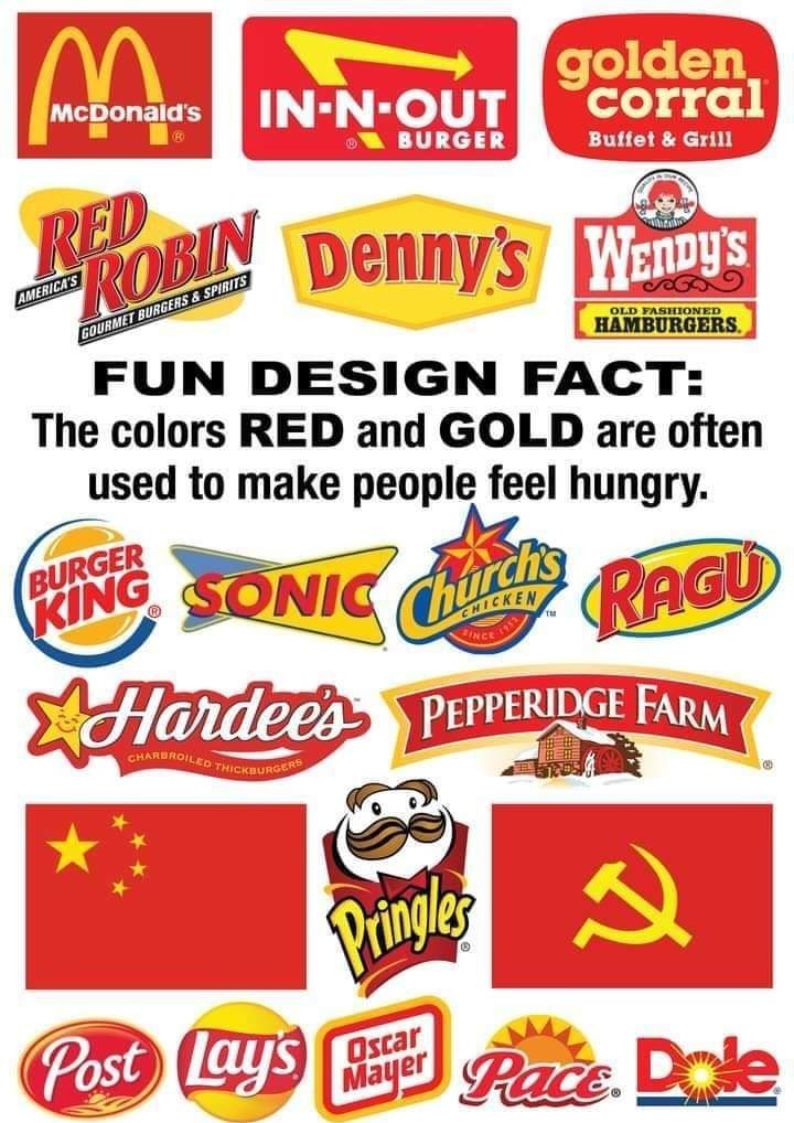 Fun Design Fact: The colors RED and GOLD are often used to make people feel hungry