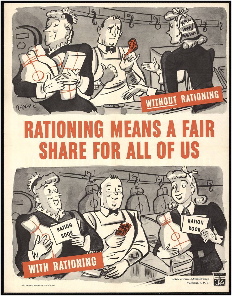 World War II Propaganda Poster - Rationing Means A Fair Share for All of Us