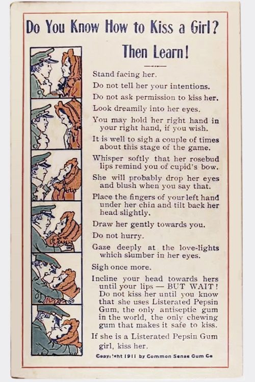 Do You Know How to Kiss A Girl? Then Learn (1911 Ad)