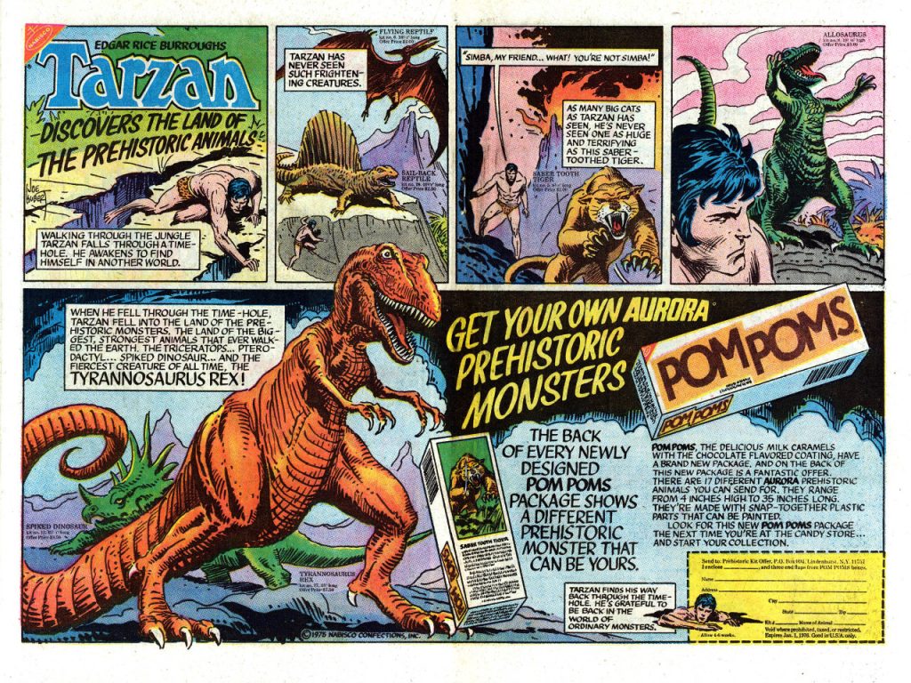 Tarzan / Aurora Comic Book Ad for Prehistoric Monsters Kits